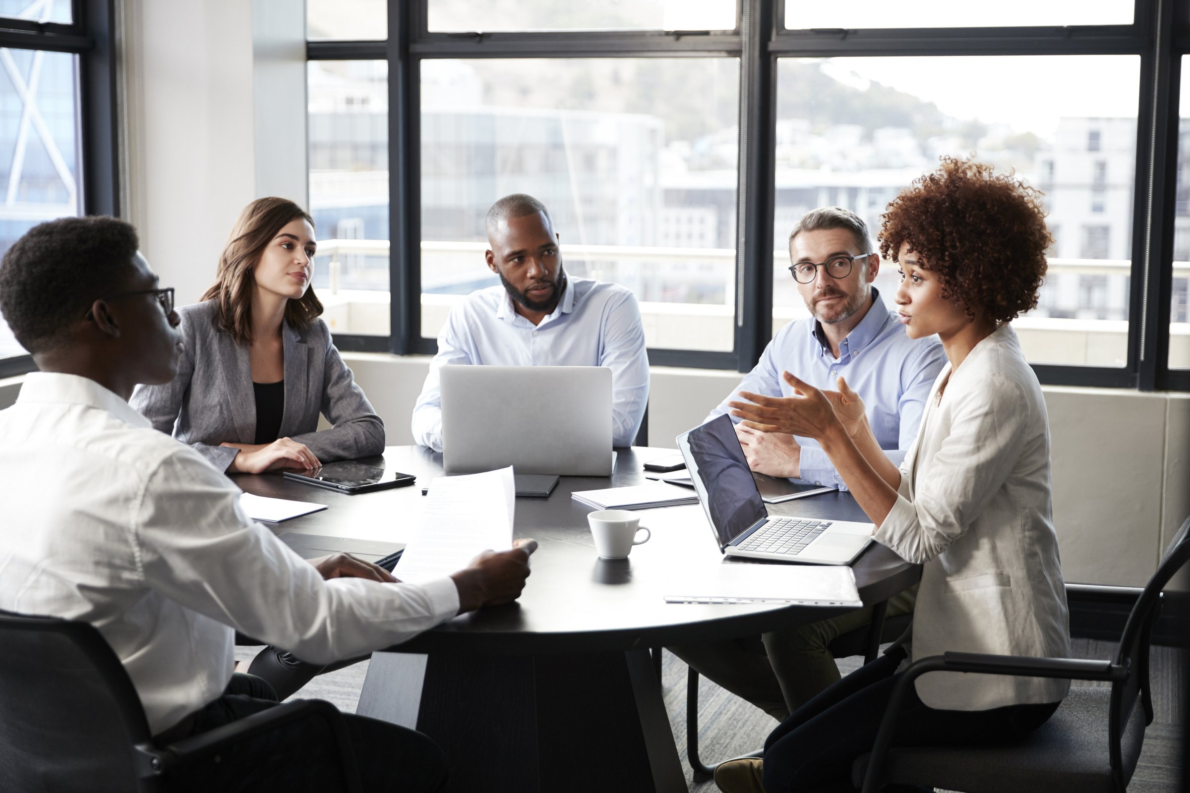 Technology team in a professional meeting